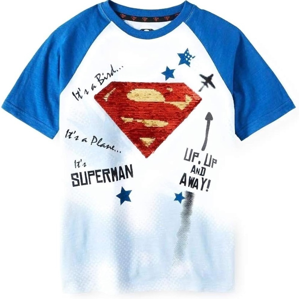 Isaac Morris Superman Logo Short Sleeve Raglan Tee Shirt Size XL